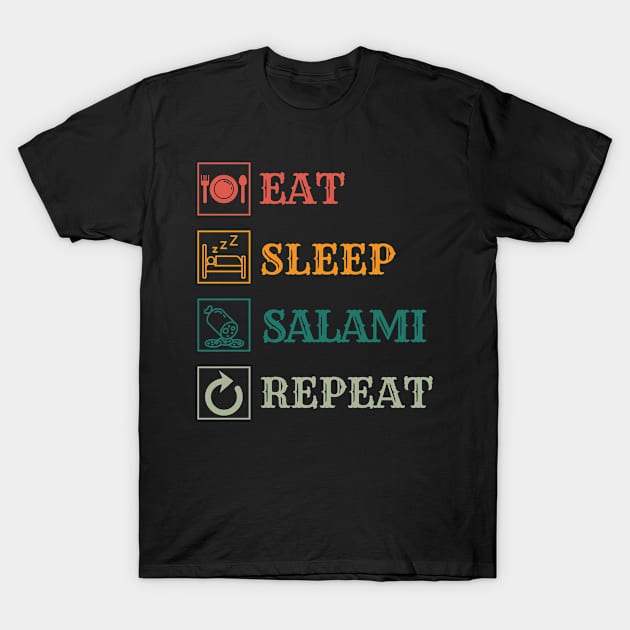 Eat sleep salami repeat T-Shirt by Modawear